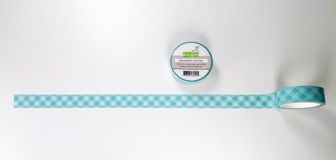 Lawn Fawn - LF4022 - Aqua Gingham Washi Tape