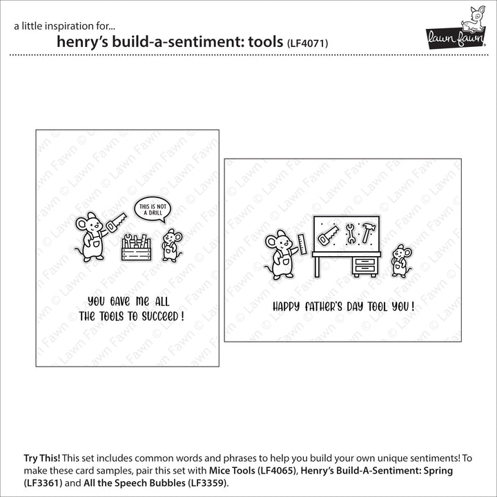 Lawn Fawn - LF4071 - Henry'S Build-A-Sentiment: Tools
