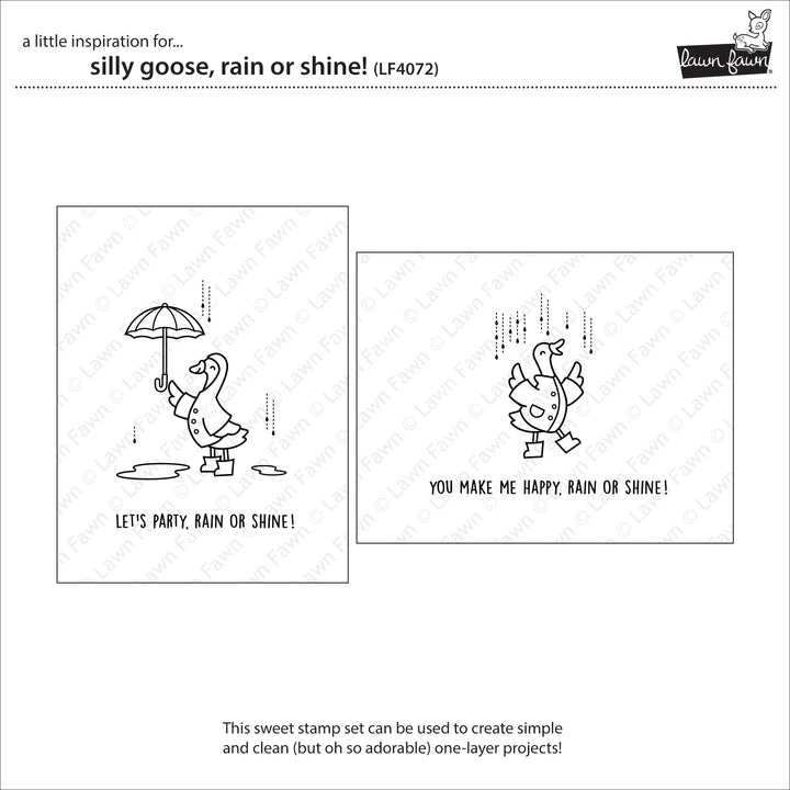 Lawn Fawn - LF4072 - Silly Goose, Rain Or Shine! Stamp Set