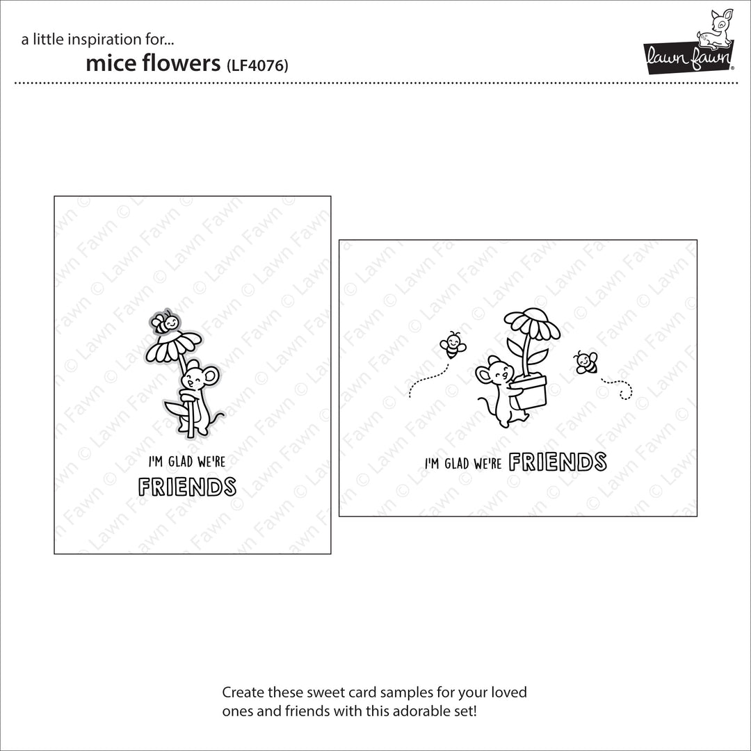 Lawn Fawn - LF4076 - Mice Flowers Stamp Set