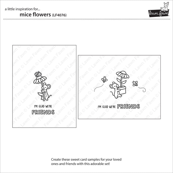 Lawn Fawn - LF4076 - Mice Flowers Stamp Set