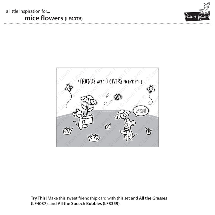 Lawn Fawn - LF4076 - Mice Flowers Stamp Set