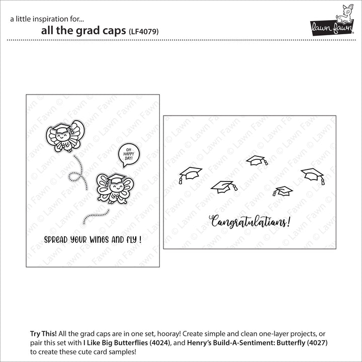 Lawn Fawn - LF4079 - All The Grad Caps Stamp Set