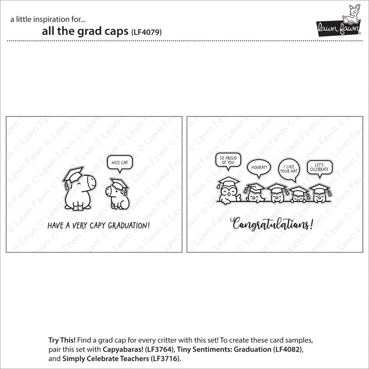 Lawn Fawn - LF4079 - All The Grad Caps Stamp Set