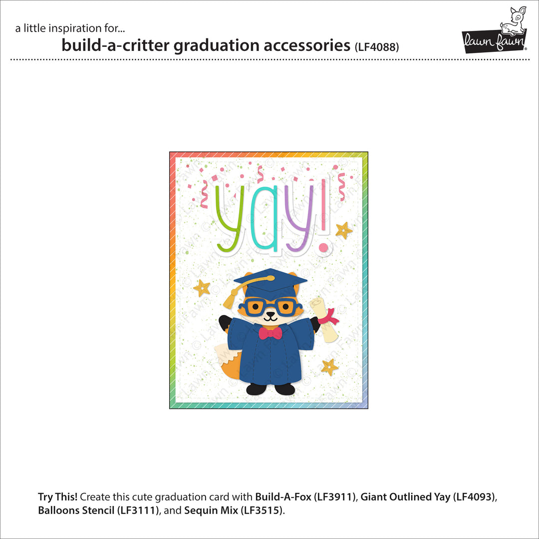 Lawn Fawn - LF4088 - Build-A-Critter Graduation Accessories