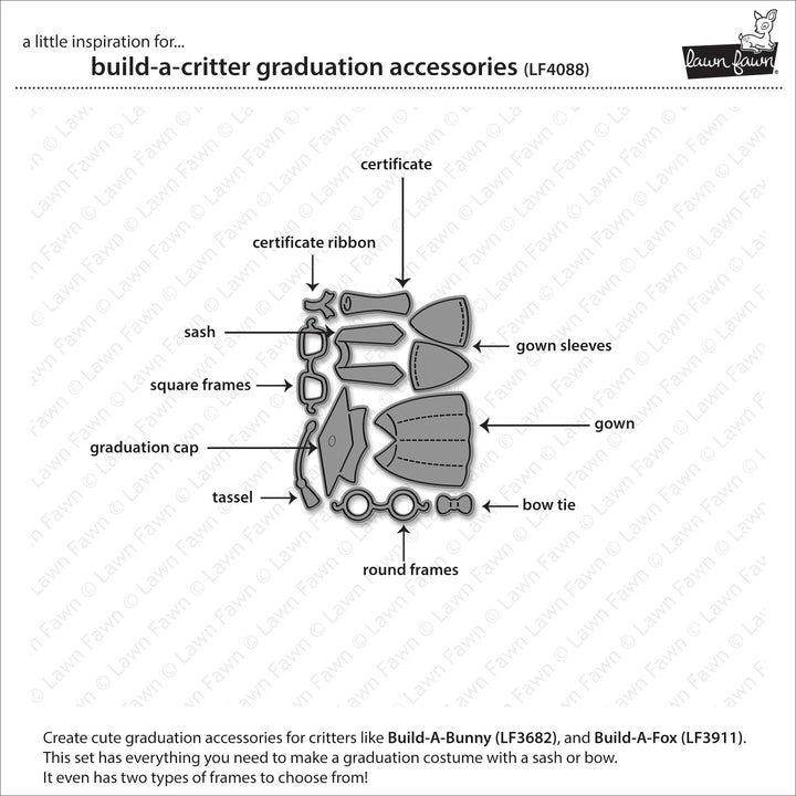 Lawn Fawn - LF4088 - Build-A-Critter Graduation Accessories