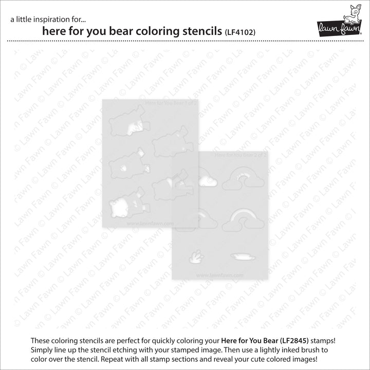 Lawn Fawn - LF4102 - Here For You Bear Coloring Stencils