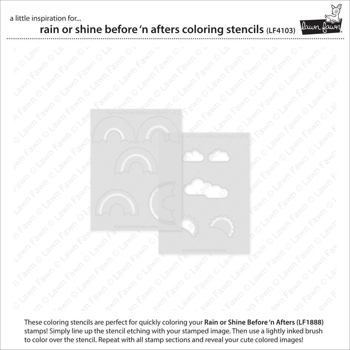 Lawn Fawn - LF4103 - Rain Or Shine Before 'N Afters Coloring Stencils