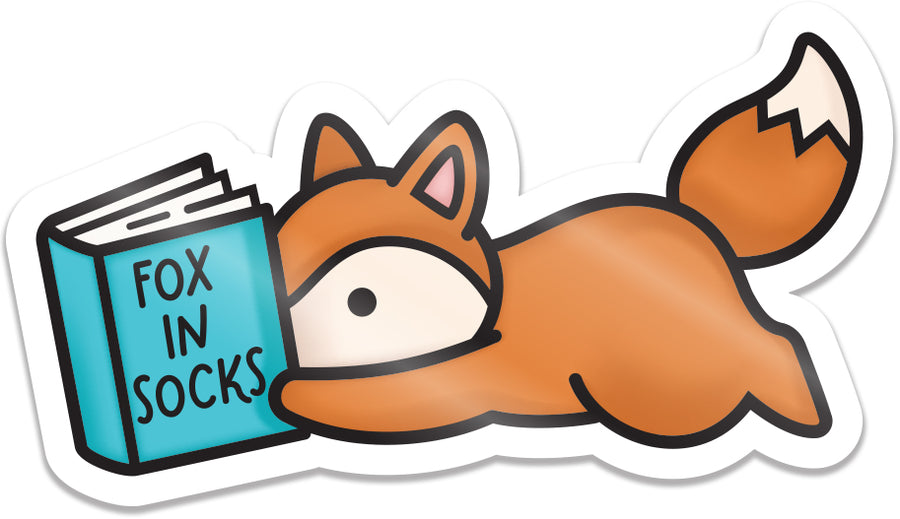 Lawn Fawn - Reading Fox Vinyl Sticker
