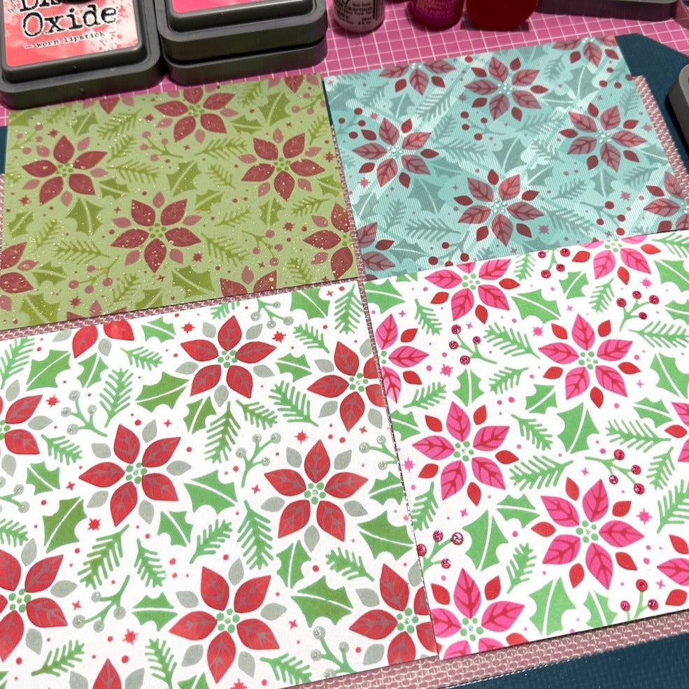 Examples of Lawn Fawn LF3280 Poinsettia stencils
