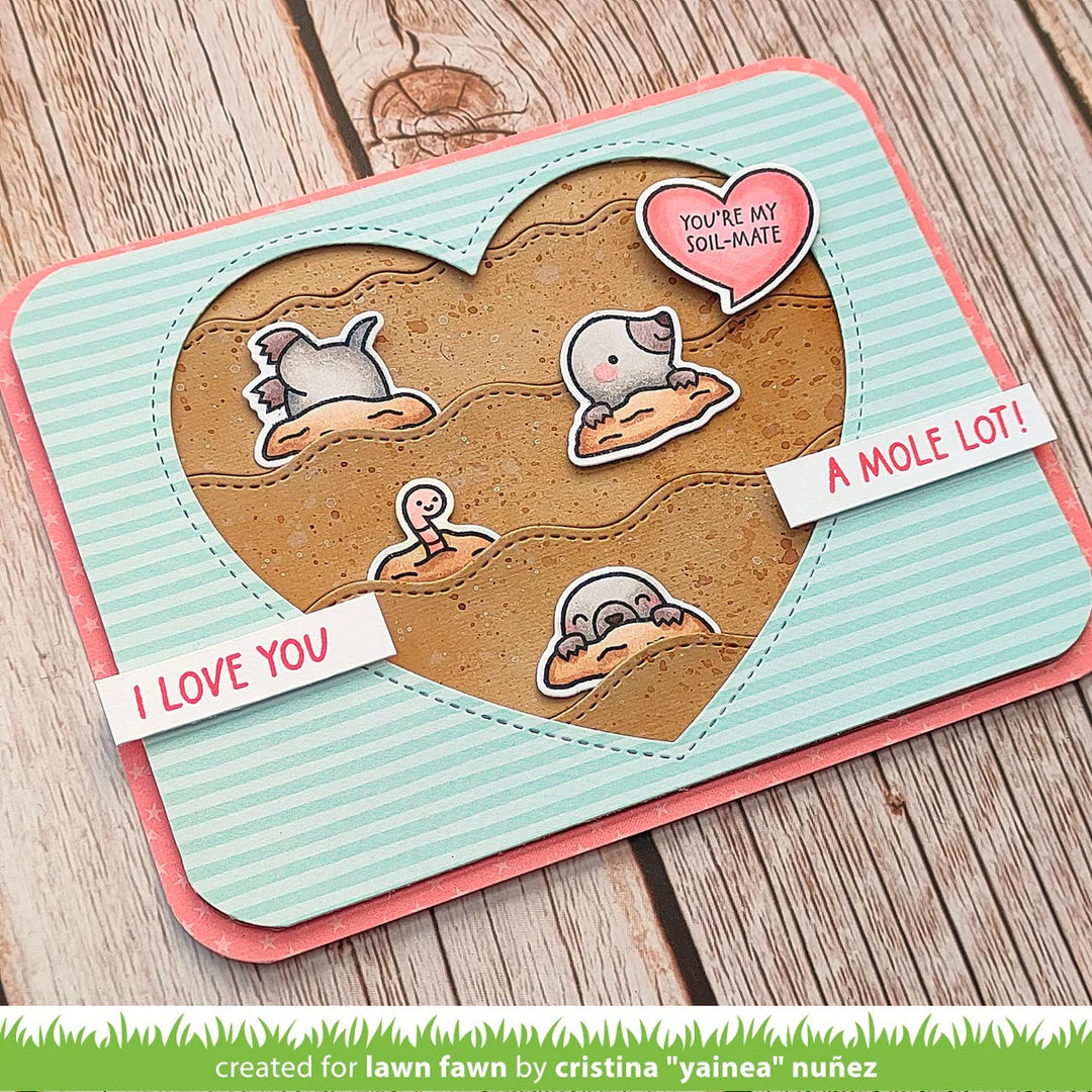 Lawn Fawn - LF3943  - A Mole Lot Of Love Lawn Cuts