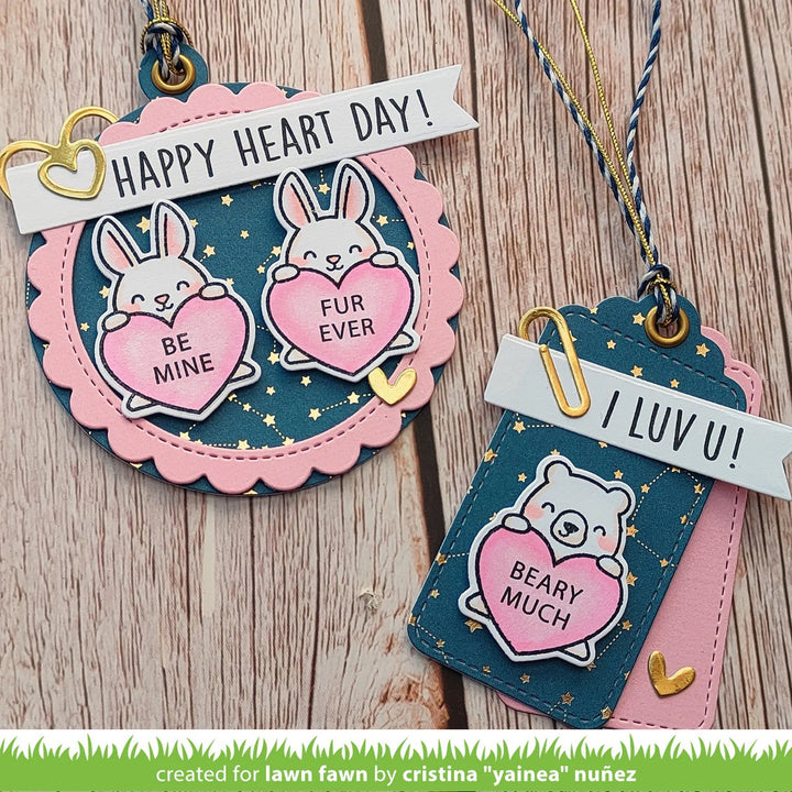 Lawn Fawn - LF3948  - Critter Conversation Hearts Stamp Set