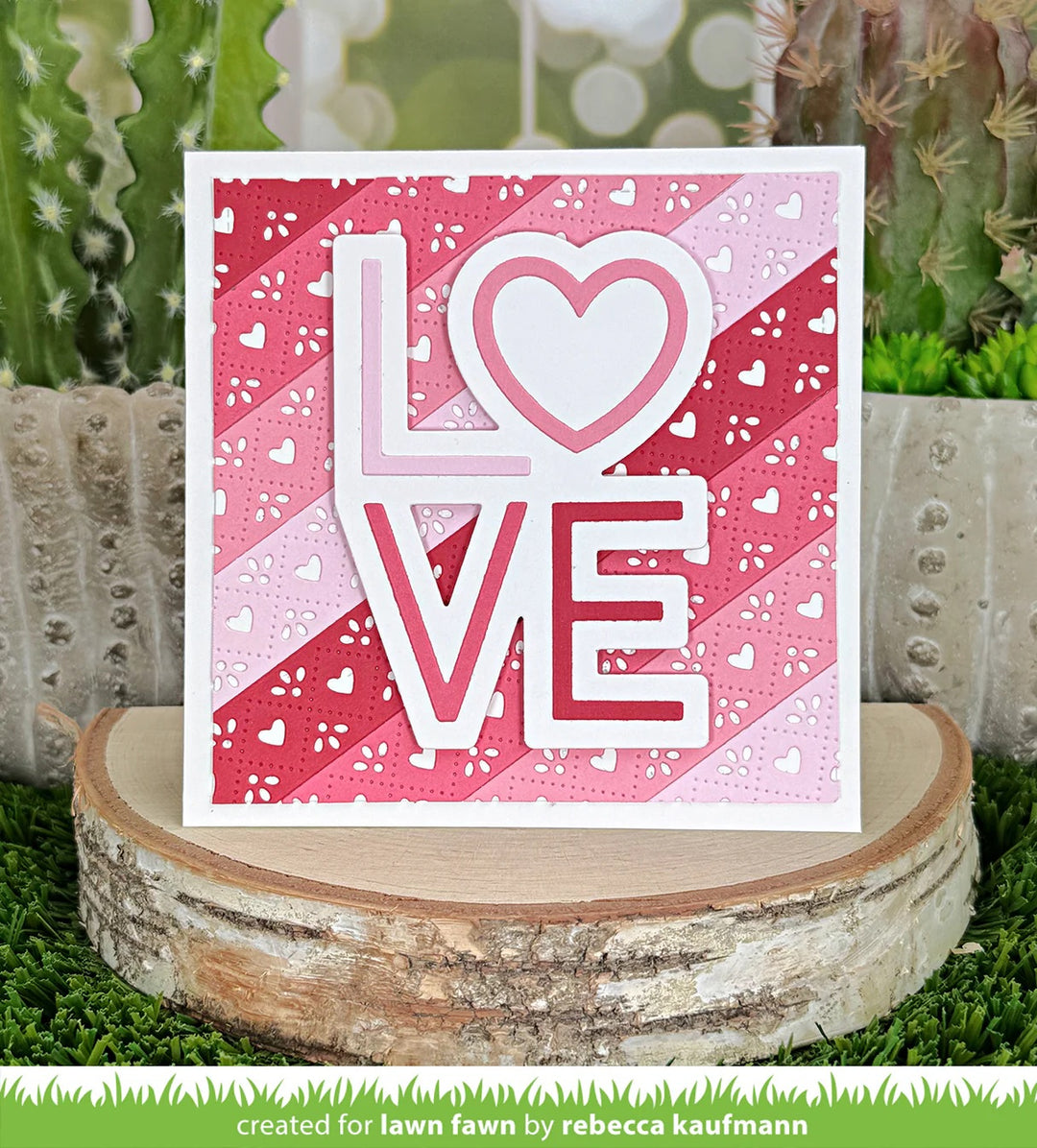 Lawn Fawn - LF3961  - Quilted Heart Border Dies