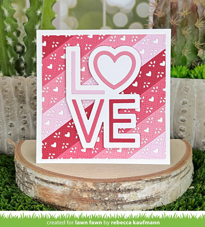 Lawn Fawn - LF3961  - Quilted Heart Border Dies