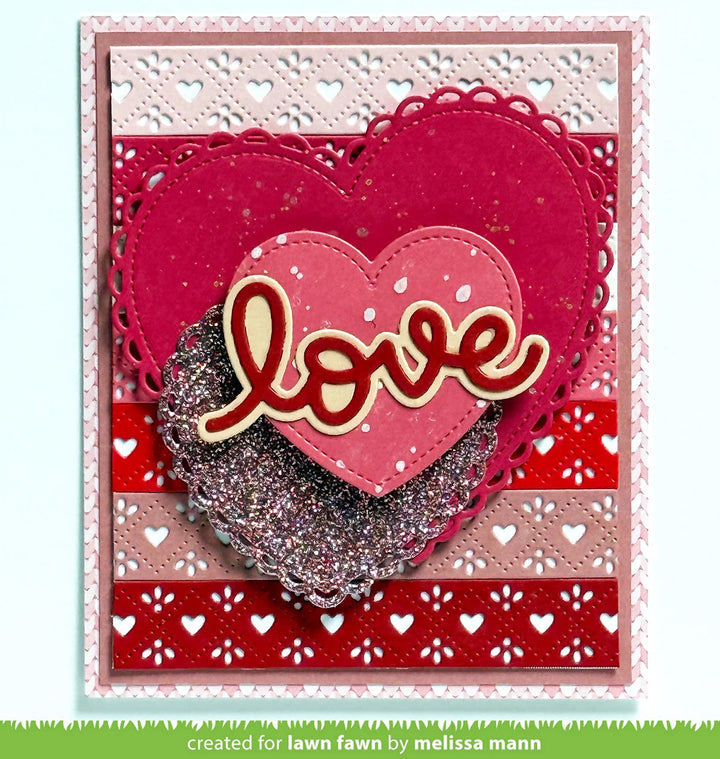 Lawn Fawn - LF3961  - Quilted Heart Border Dies