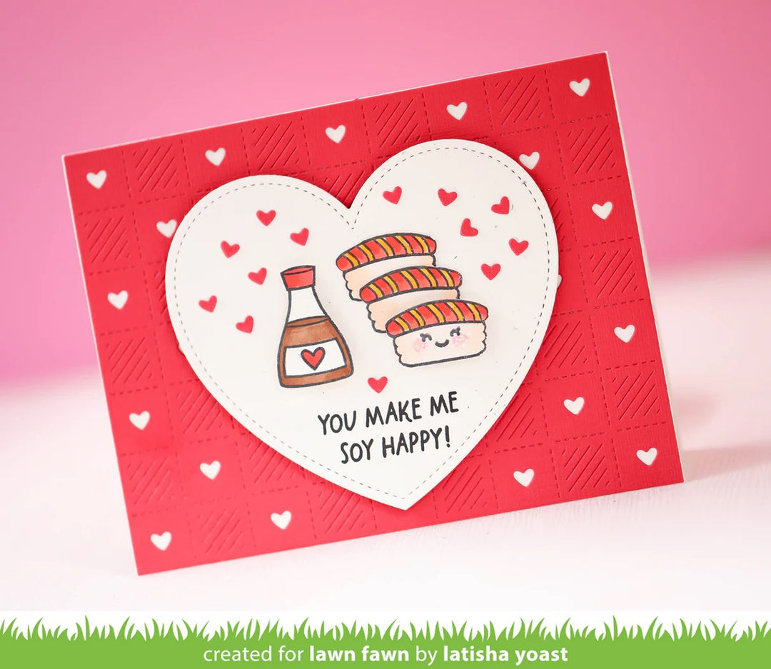 Lawn Fawn - LF3963  - Checkered Hearts Backdrop: Landscape Die