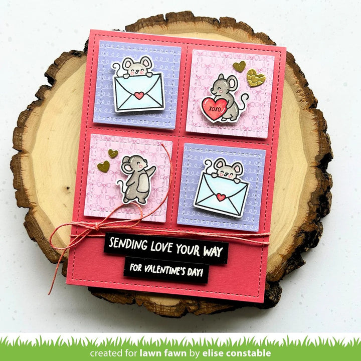 Lawn Fawn - LF3609  - Valentine Mice Lawn Cuts