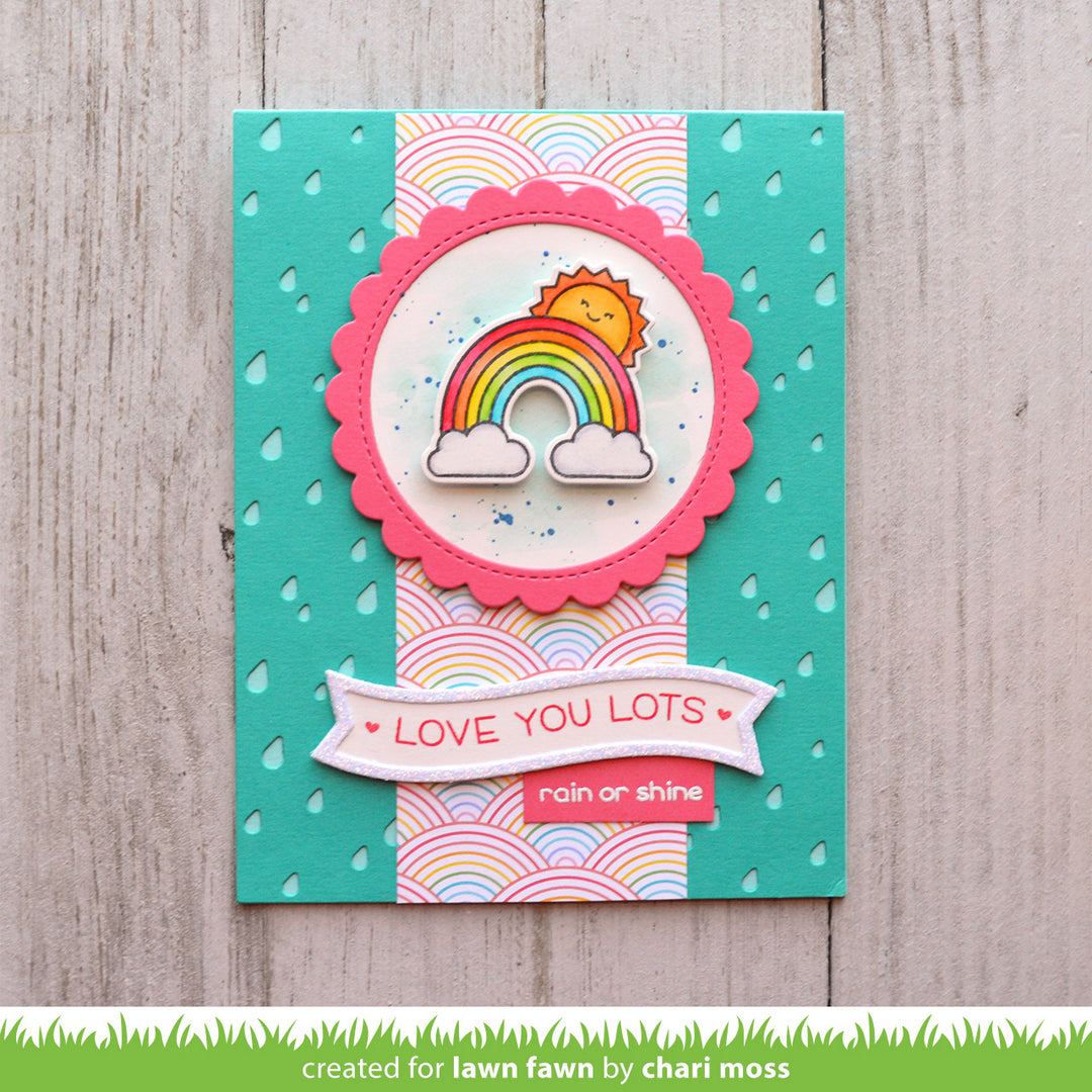 Lawn Fawn - LF1888 & LF1889 - Rain or Shine Before 'n Afters - Stamp and Lawn Cuts Set
