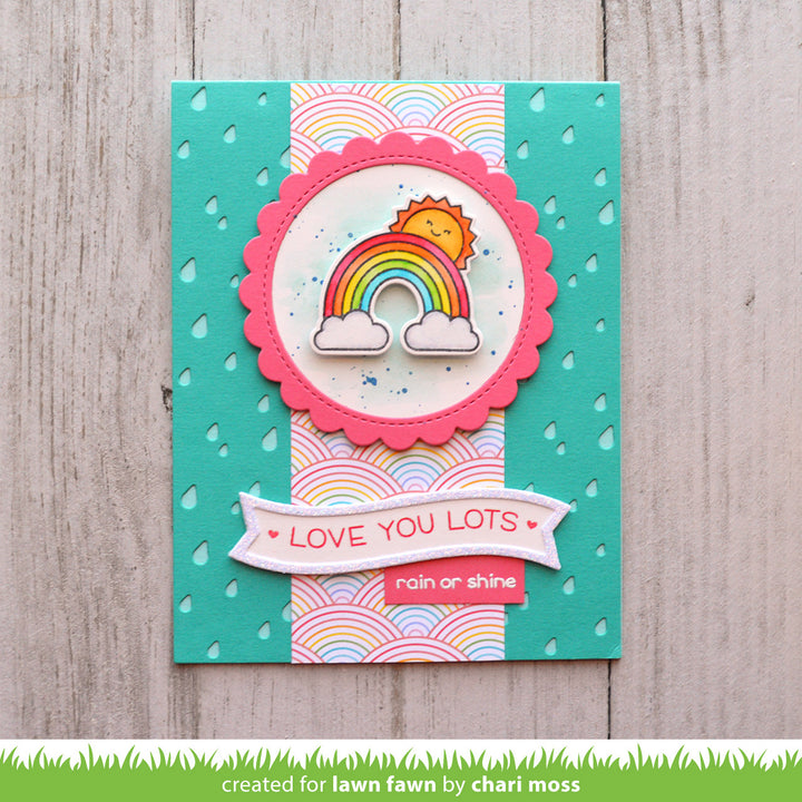 Lawn Fawn - LF1888 & LF1889 - Rain or Shine Before 'n Afters - Stamp and Lawn Cuts Set