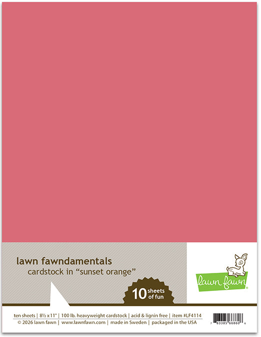 Lawn Fawn - LF4114 - Sunset Orange Cardstock