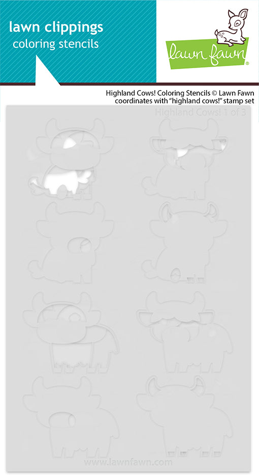 Lawn Fawn - LF4118 - Highland Cows! colouring Stencils