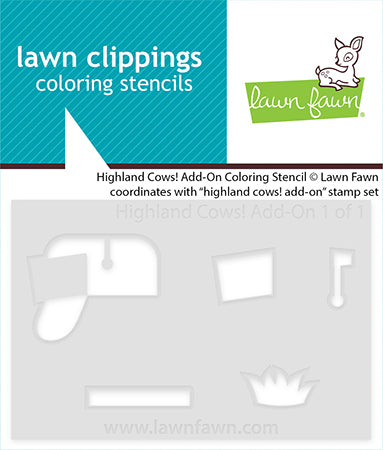 Lawn Fawn - LF4121 - Highland Cows! Add-On colouring Stencil