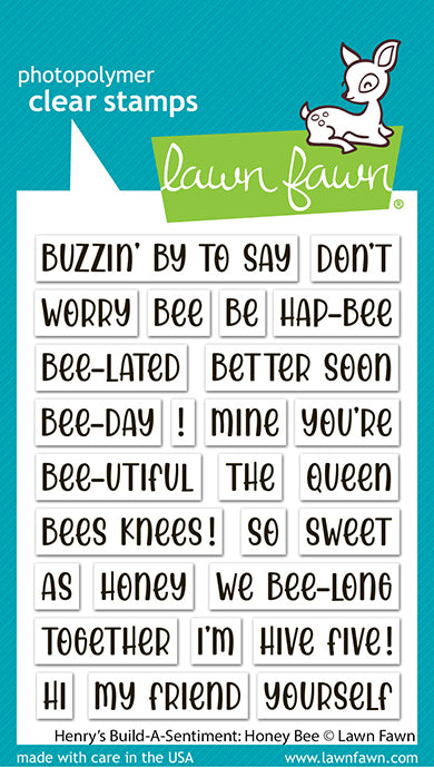 Lawn Fawn - LF4128 - Henry'S Build-A-Sentiment: Honey Bee Stamp Set