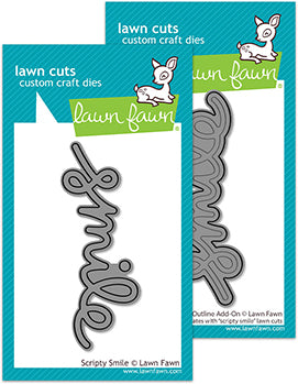 Lawn Fawn Bundle - Scripty Smile Die & Scripty Smile Outline Add-On