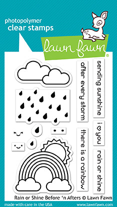 Lawn Fawn - LF1888 & LF1889 - Rain or Shine Before 'n Afters - Stamp and Lawn Cuts Set