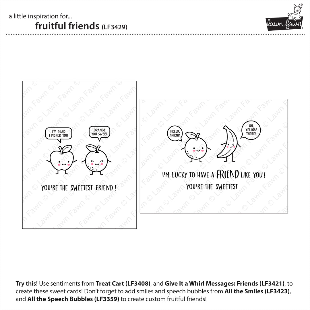 Lawn Fawn - LF3429 - Fruitful Friends Stamp Set