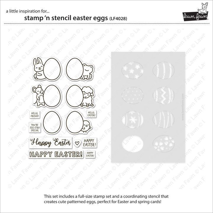 Lawn Fawn - LF4028 - Stamp 'N Stencil Easter Eggs