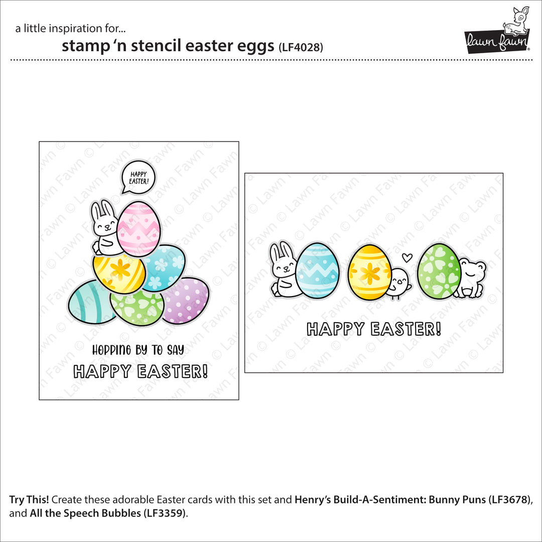 Lawn Fawn - LF4028 - Stamp 'N Stencil Easter Eggs