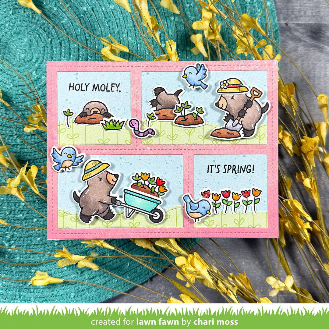 Lawn Fawn - LF4031 - A Mole Lot Of Flowers Stamp Set