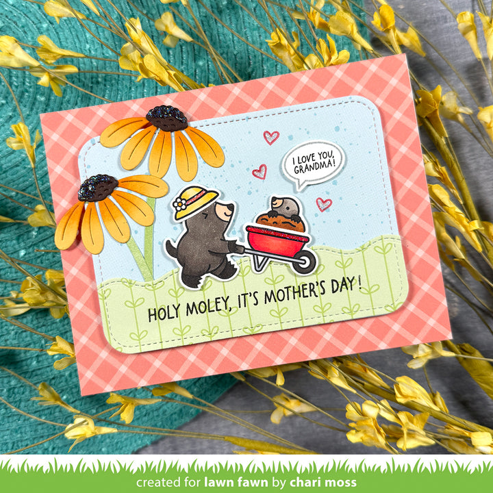 Lawn Fawn - LF4031 - A Mole Lot Of Flowers Stamp Set