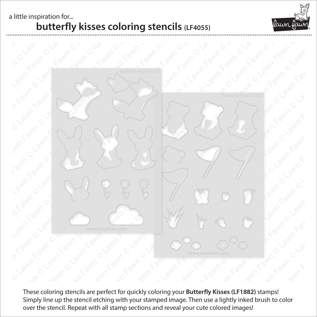 Lawn Fawn - LF4055 - Butterfly Kisses Coloring Stencils