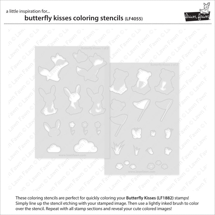 Lawn Fawn - LF4055 - Butterfly Kisses Coloring Stencils