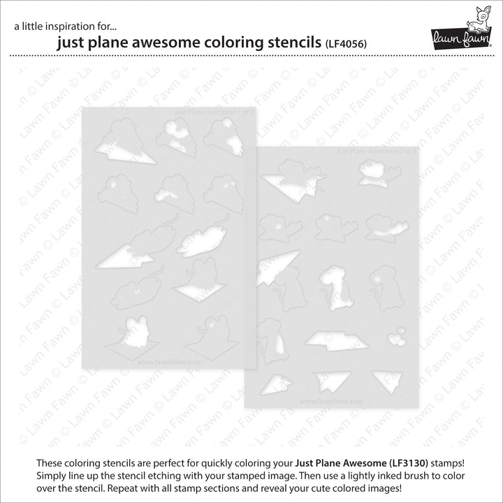 Lawn Fawn - LF4056 - Just Plane Awesome Coloring Stencils