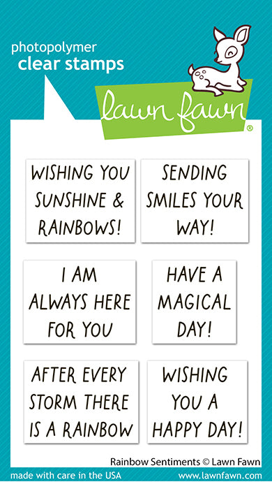 Lawn Fawn - LF4075 - Rainbow Sentiments Stamp Set in packaging