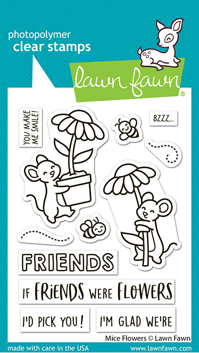 Lawn Fawn - LF4076 - Mice Flowers Stamp Set in packaging