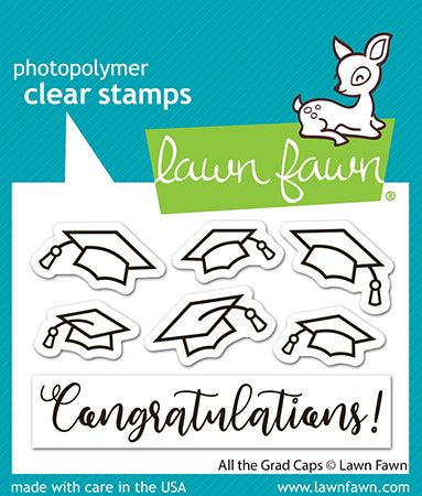 Lawn Fawn - LF4079 - All The Grad Caps Stamp Set in packaging