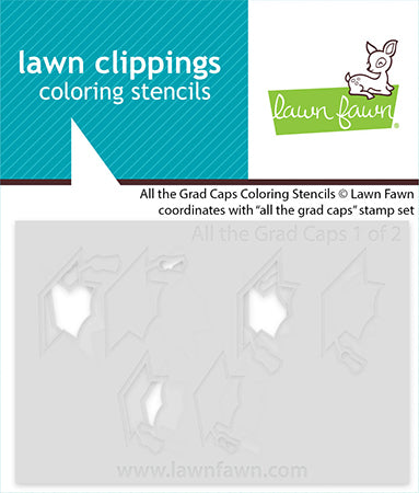 Lawn Fawn - LF4081 - All The Grad Caps Coloring Stencils in packaging