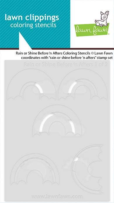 Lawn Fawn - LF4103 - Rain Or Shine Before 'N Afters Coloring Stencils in packaging