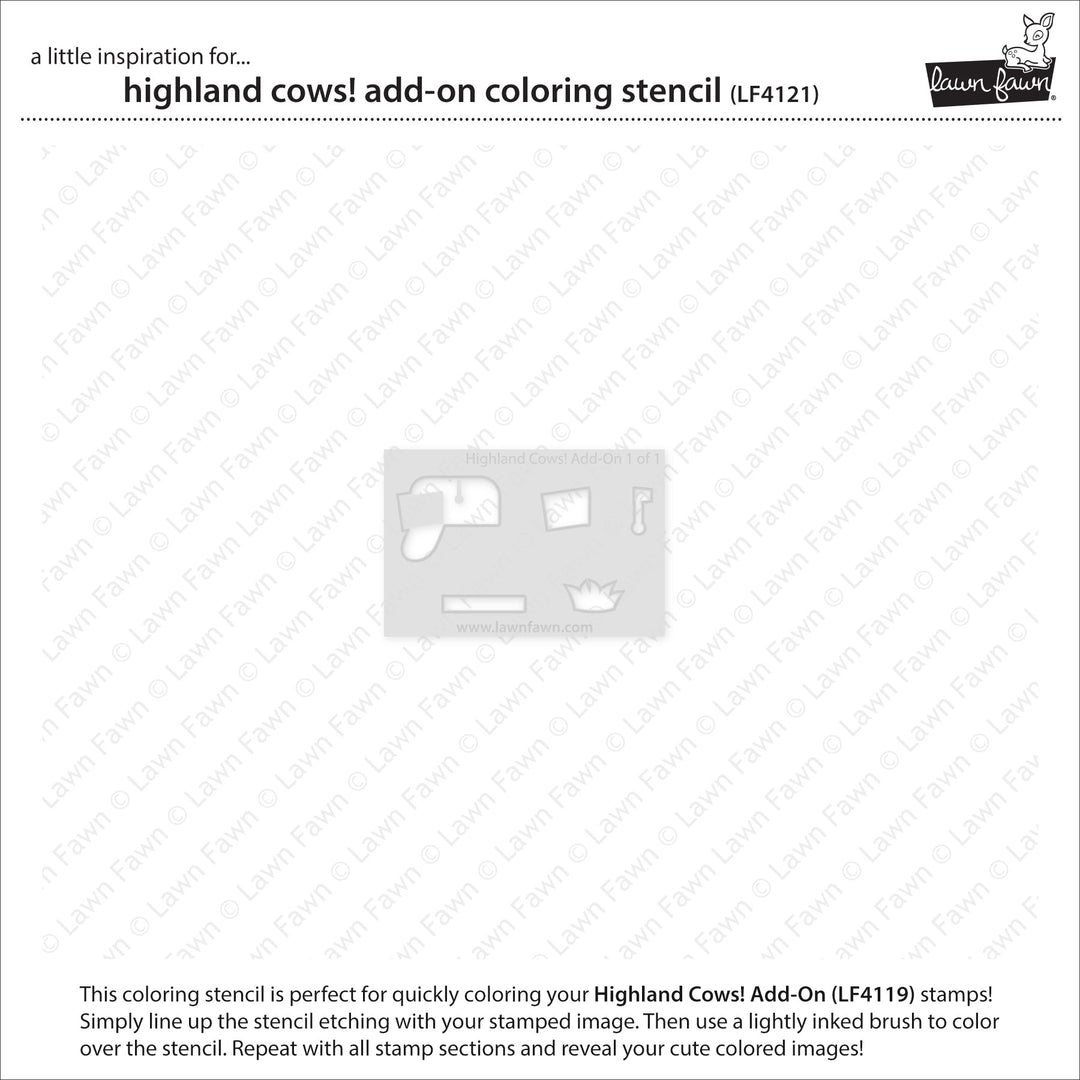 Lawn Fawn - LF4118 - Highland Cows! colouring Stencils