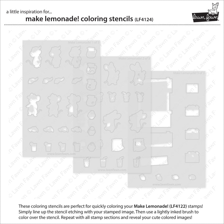 Lawn Fawn - LF4124 - Make Lemonade! colouring Stencils