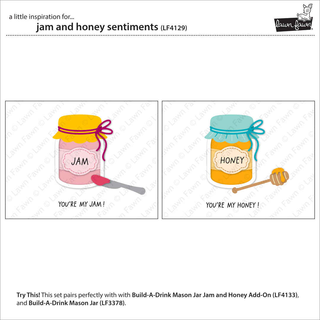 Lawn Fawn - LF4129 - Jam And Honey Sentiments Stamp Set