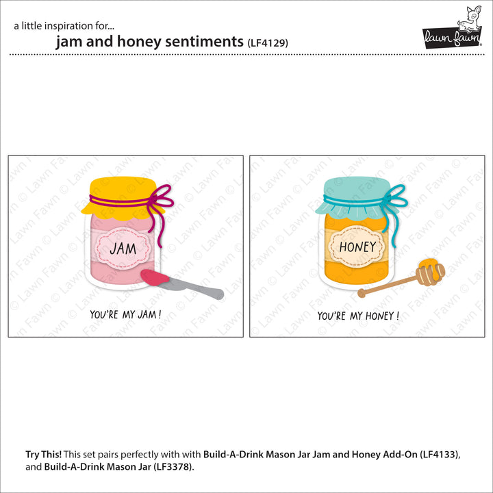 Lawn Fawn - LF4129 - Jam And Honey Sentiments Stamp Set