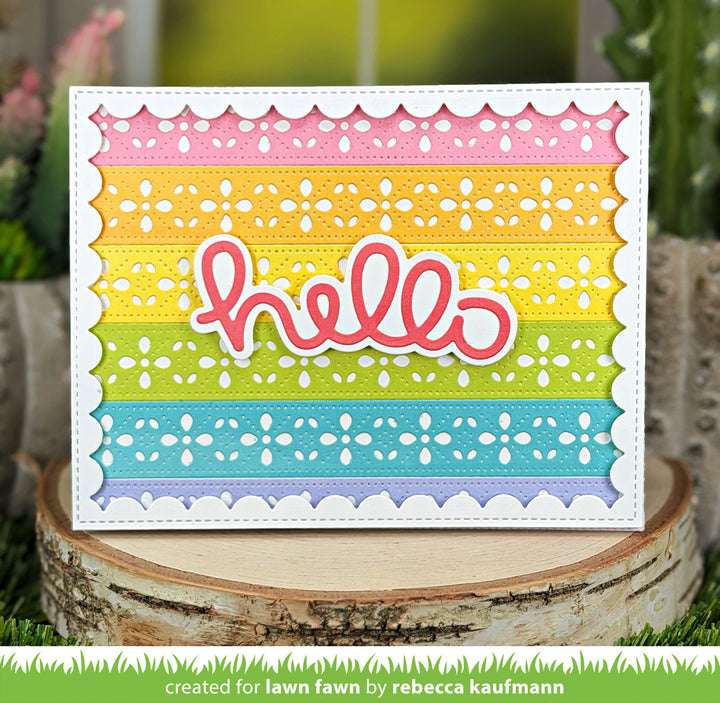 Lawn Fawn Bundle - Scripty Hello Die & Scripty Hello Outline Add-On