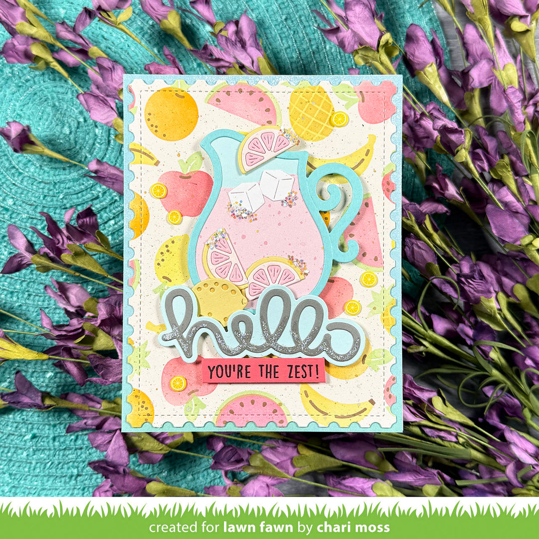 Lawn Fawn Bundle - Scripty Hello Die & Scripty Hello Outline Add-On