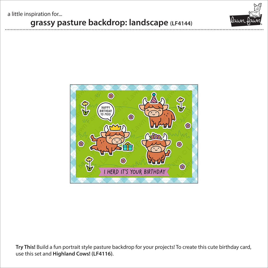 Lawn Fawn - LF4144 - Grassy Pasture Backdrop: Landscape
