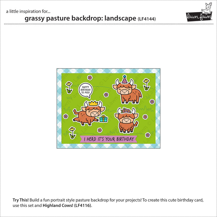 Lawn Fawn - LF4144 - Grassy Pasture Backdrop: Landscape